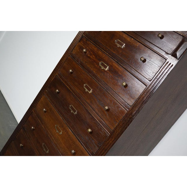 Vintage English Oak Filing Cabinet For Sale - Image 15 of 17