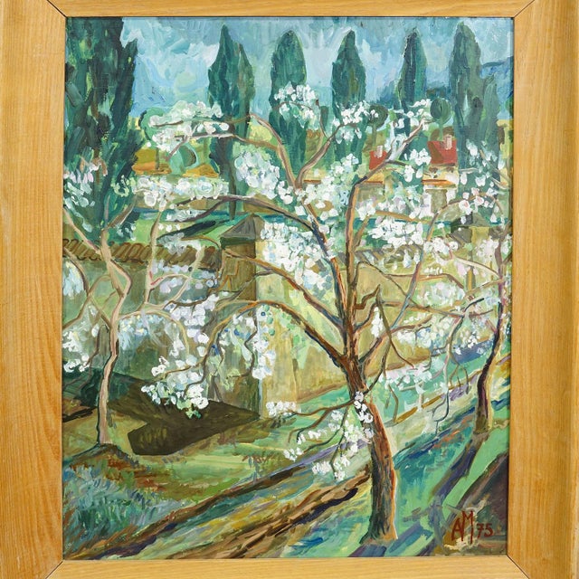 Impressionist Blossoming Tree – Original Painting by Alexander Michael, 1975 For Sale - Image 3 of 7