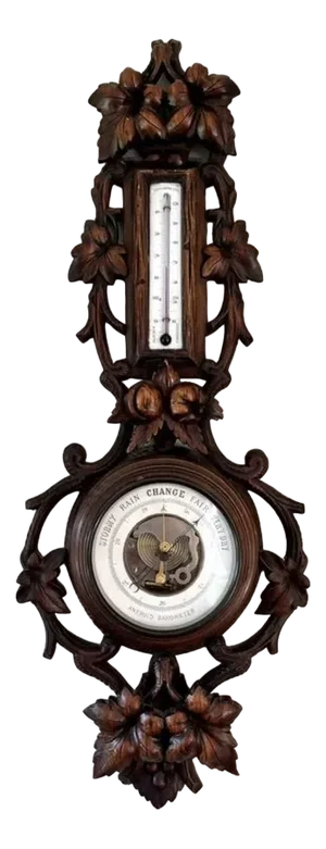 Victorian Black Forest Aneroid Barometer, 1890s