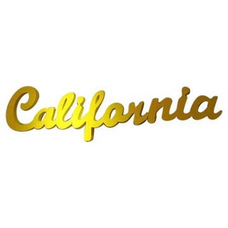 Industrial Yellow Painted Metal California Sign For Sale