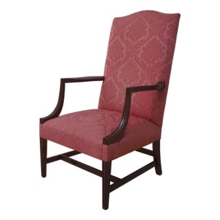 Federal Style Vintage Mahogany Lolling Library Chair For Sale
