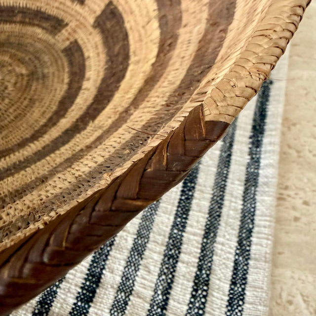 Antique Vintage Large 17” Native American Pima Tray Bowl Basket Tight Weave Nice For Sale - Image 12 of 12