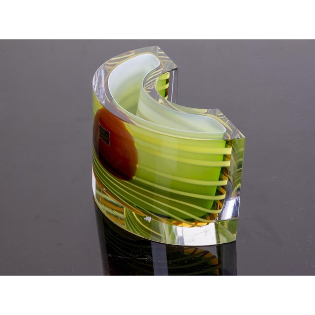 This large decorative bowl was produced by Egermann Glassworks in the 1970s, reflecting the tradition of Bohemian...