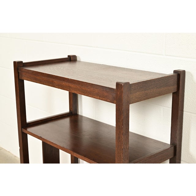 Lifetime Furniture Antique Mission Oak Arts and Crafts Bookcase or Magazine Rack, Circa 1910 For Sale In South Bend - Image 6 of 12