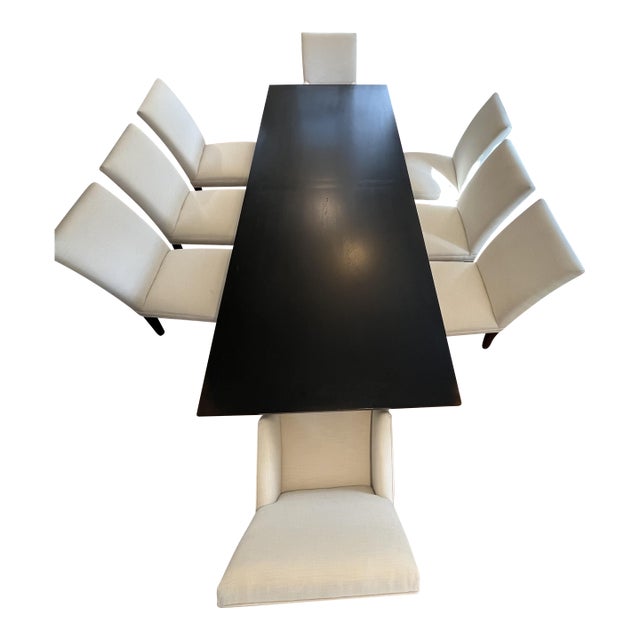 Restoration Hardware 8-10 Person Dining Room Table & Chair Set of 9 For Sale