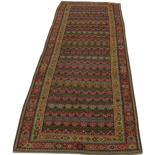 19th Century Antique Kilim Runner Rug 17'2'' X 6'11'' For Sale - Image 5 of 8