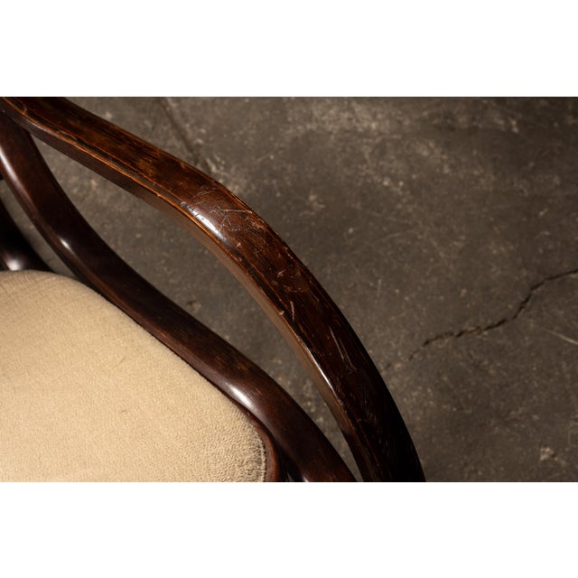 Antique Thonet-Style Bentwood Rocking Chair With With Upholstered Seating For Sale - Image 11 of 13