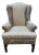 Heckman Brown Fabric "Celeste" Wingback Chair For Sale