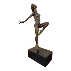 Vintage Bronze Ballerina Sculpture by Peggy Mach