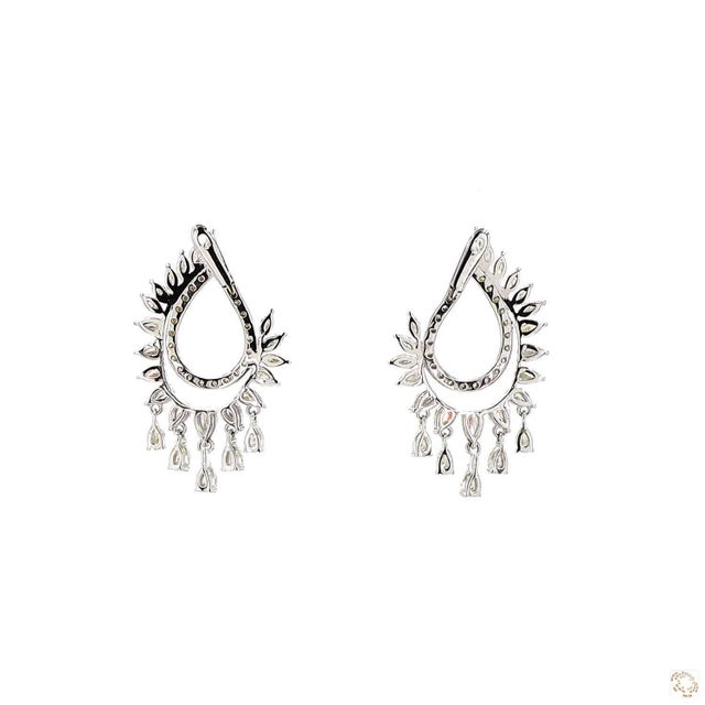 4.17 Carat Round Brilliant Cut Diamond Gold Earrings, Pair For Sale In New York - Image 6 of 9