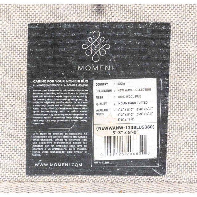 Blue Momeni Blue New Wave Rug, 8' X 5' 2" For Sale - Image 8 of 8