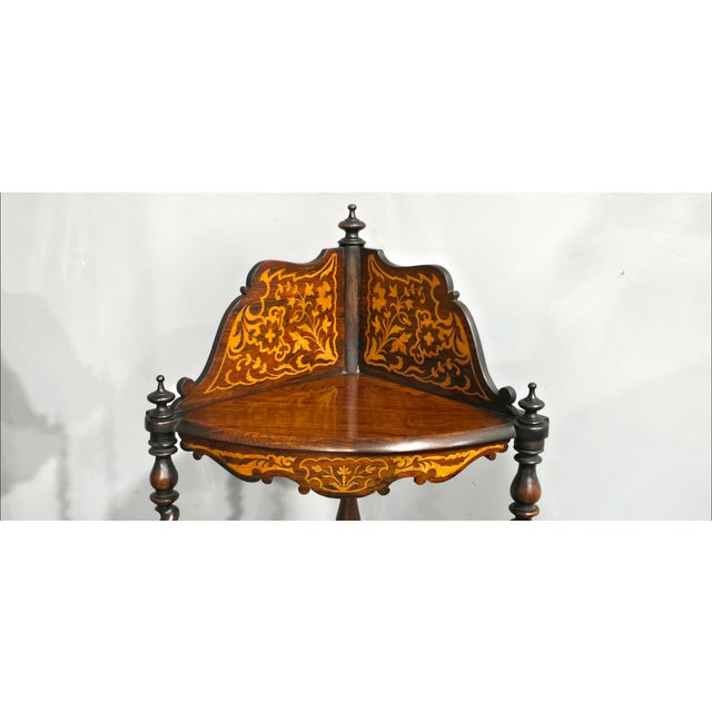 Wood Victorian Corner Stands, 1880, Set of 2 For Sale - Image 7 of 11