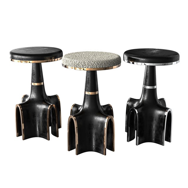 Not Yet Made - Made To Order "Quartina" Bar Stool With Stainless Steel and Bronze For Sale - Image 5 of 6