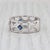 Modern 0.68ctw Sapphire Diamond Ring 18k White Gold Band Size 6.75 Stackable For Sale - Image 3 of 8