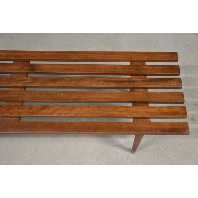 Mid-Century Modern 1960s Mid Century Slatted Coffee Table Bench For Sale - Image 3 of 5