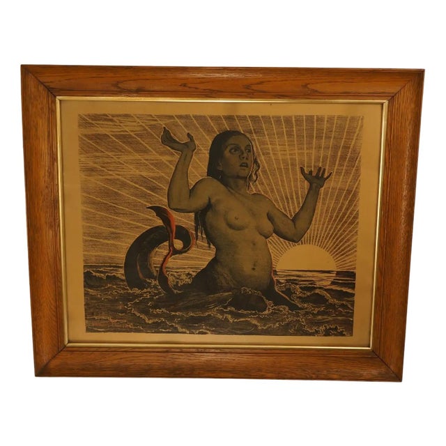 Hans Thoma, Mermaid, Color Lithograph, 1890, Framed For Sale - Image 5 of 5