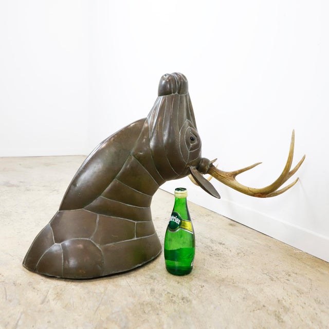 1960s Big Size Sergio Bustamante Stag Head, Attributed For Sale - Image 11 of 17