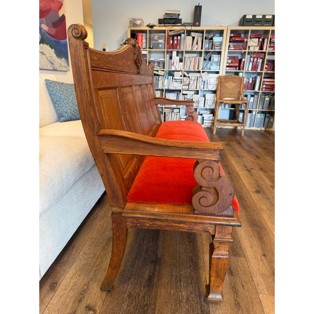 Mid 19th Century Vintage 19th Century English Oak Church Pew For Sale - Image 5 of 13