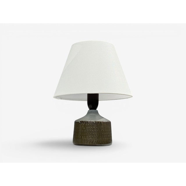 1960s 1960s Swedish Modern, Small Table Lamp, Blue Ceramic, Sweden For Sale - Image 5 of 11