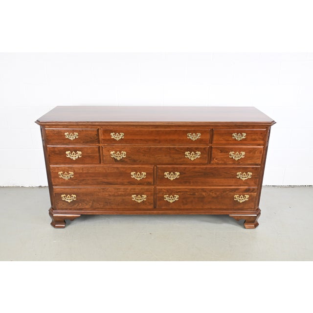 Ethan Allen Ethan Allen Georgian Court Cherry Dresser For Sale - Image 4 of 13