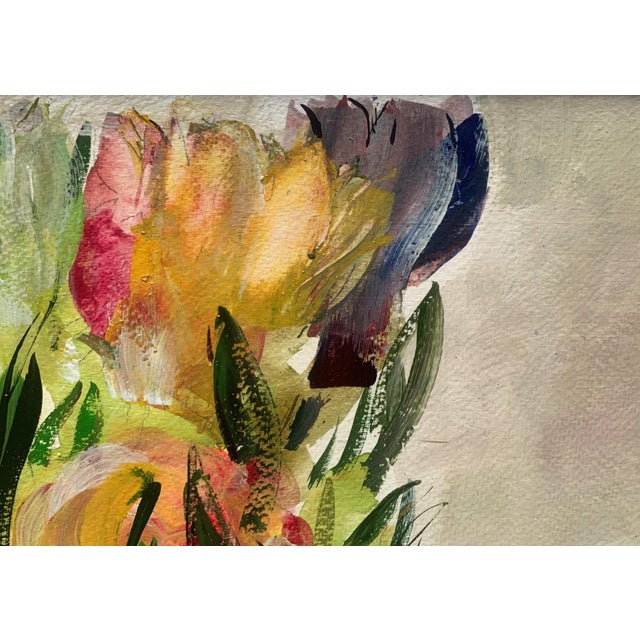 Contemporary Bozena Lesiak, Tulips, Gouache on Paper, 2024 For Sale - Image 3 of 5