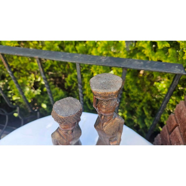 African Carved Wooden Figure, 1970s, Set of 2 For Sale - Image 4 of 8