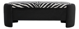 Enigma Bench in Zebra and Black Velvet by Moanne