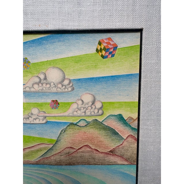 Surrealism “Spiritual Beings” 1973 Prismacolor Drawing, Ivar Zapp Vorpal Galleries Sf For Sale - Image 3 of 11