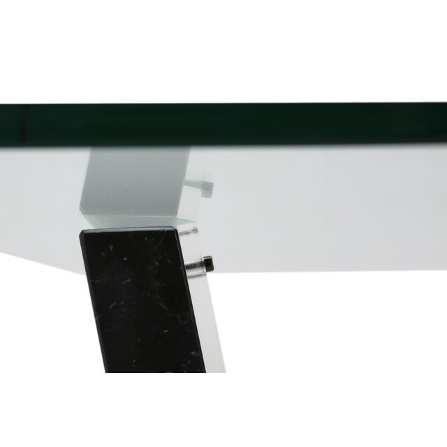 Black Mid-Century Modern Italian Marble and Glass Coffee Table, 1970s For Sale - Image 8 of 11