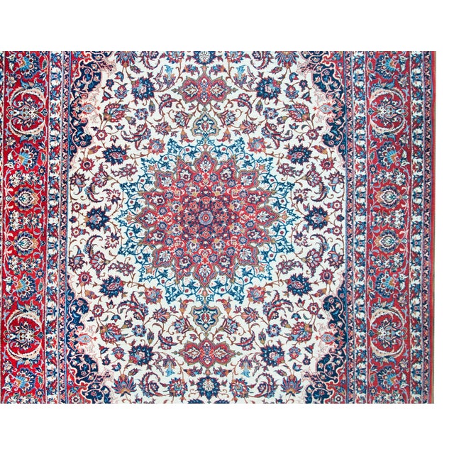 Vintage Persian Isfahan Rug For Sale - Image 11 of 15