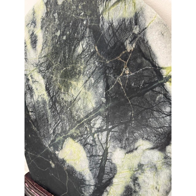 Large Antique Chinese Dali Marble Scholar’s Stone on Stand For Sale - Image 10 of 10