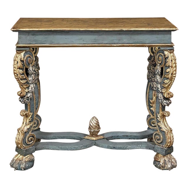 Early 19th Century Italian Baroque Faux-Sienna Marble Console For Sale