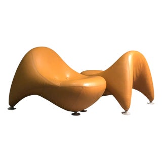 Leather Lounge Chairs by Luigi Colani, 1968, Set of 2 For Sale