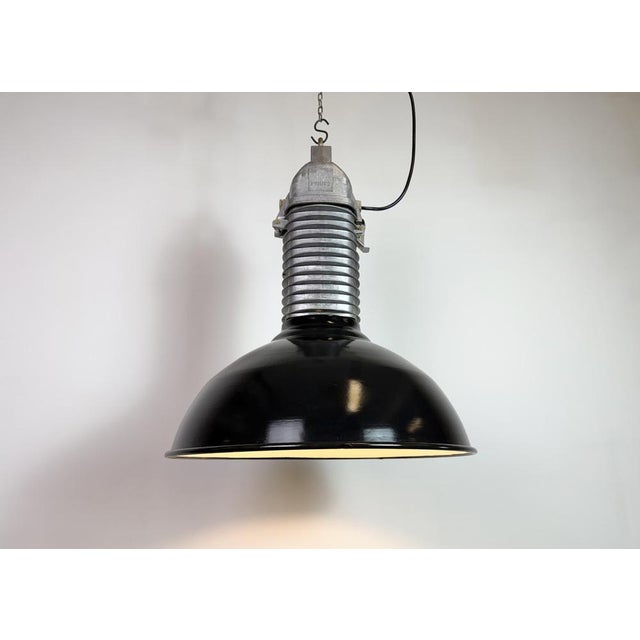 Large Industrial Black Enamel Factory Pendant Lamp from Philips, 1960s For Sale - Image 13 of 18