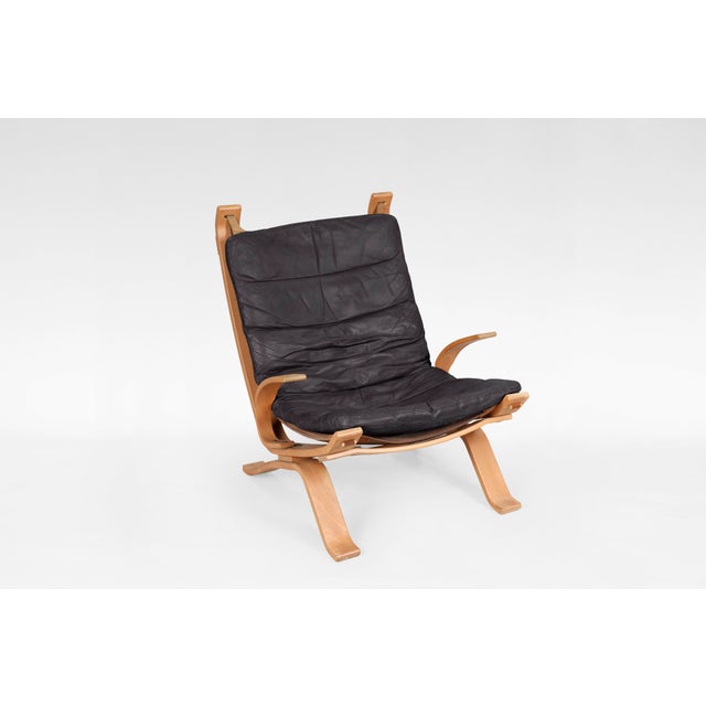 Vintage Cognac Focus Lounge Chair from Bramin Møbler, 1970s For Sale - Image 9 of 9