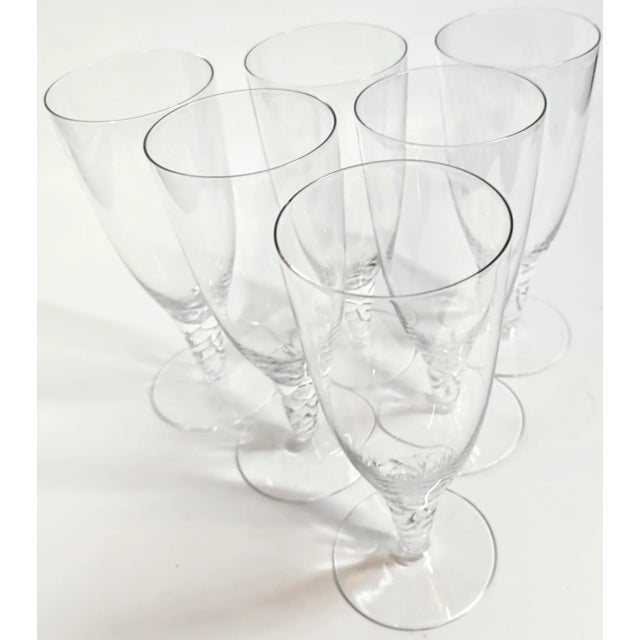 Transparent Orrefors Twisted Champagne Flutes- Set of Six For Sale - Image 8 of 12