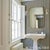 Schumacher Sample - Schumacher Edwin Stripe Medium Wallcovering In Brown & Sky For Sale - Image 4 of 5