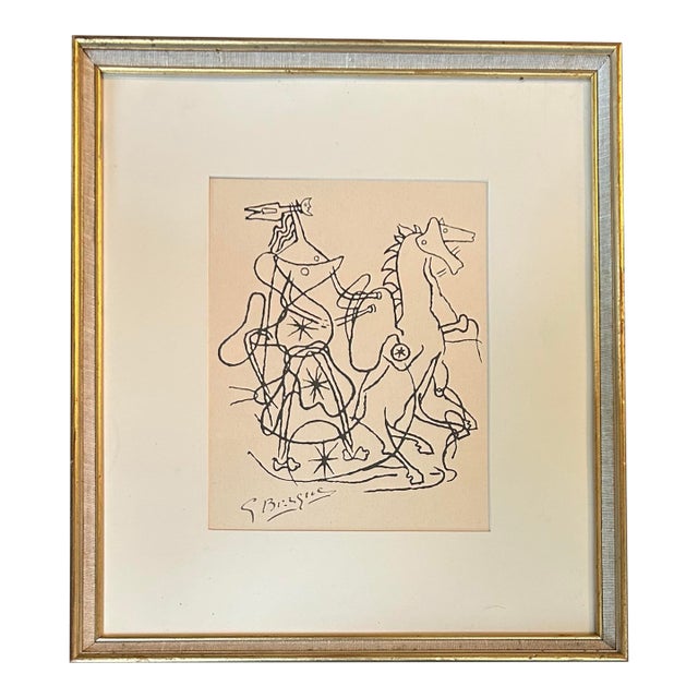 1940’s Original Georges Braque Horse Drawn Chariot “Helios” Lithograph For Sale