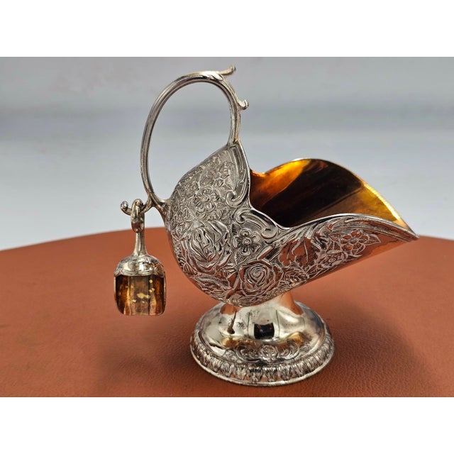 Art Deco Plated Sugar Bowl in Coal Car Shape, 1950s For Sale - Image 4 of 9