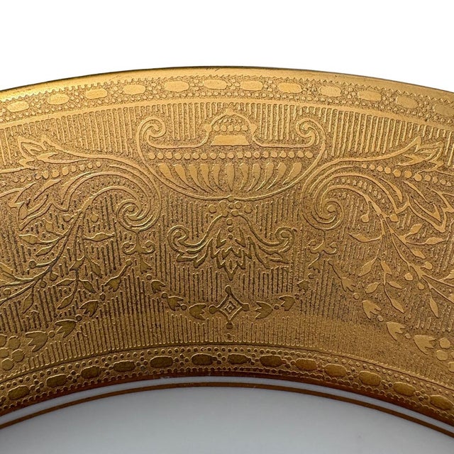 Royal Bayreuth Bavaria 22KGold Trim Dinner Plates, S/4 For Sale - Image 4 of 8