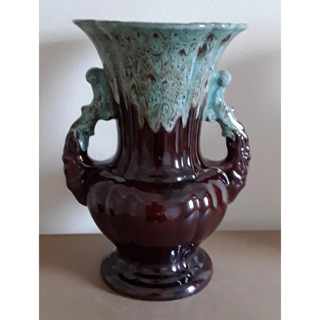 Mid-Century Glazed Ceramic Vase with Handles, Germany, 1950s For Sale - Image 4 of 4