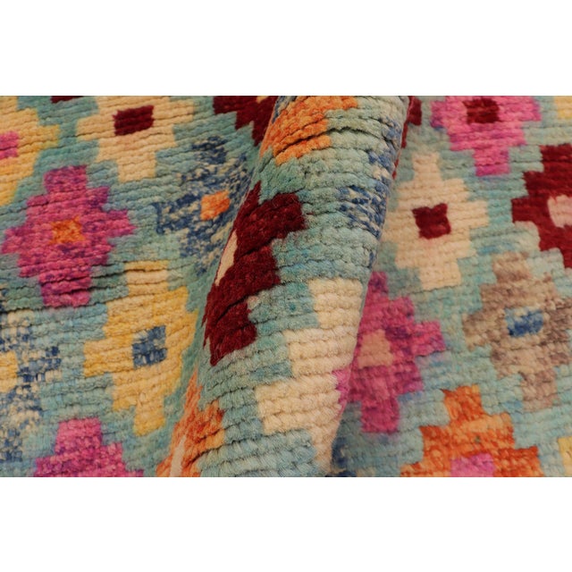 Blue Boho Chic Balochi Jayvon Blue/Red Wool Rug - 3'2''x4'10'' For Sale - Image 8 of 11