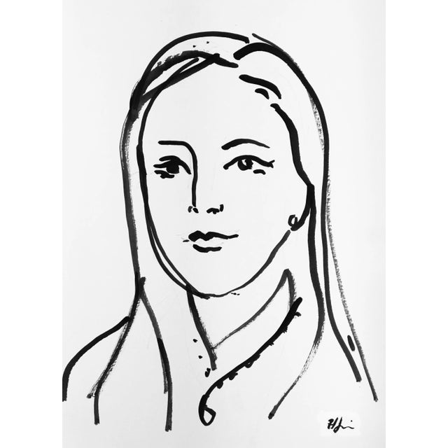 Portrait of a Girl Drawing Portrait For Sale