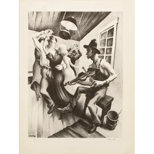 1939 After Thomas Benton "I Got a Girl on Sourwood Mountain", First Edition Period Offset Lithograph