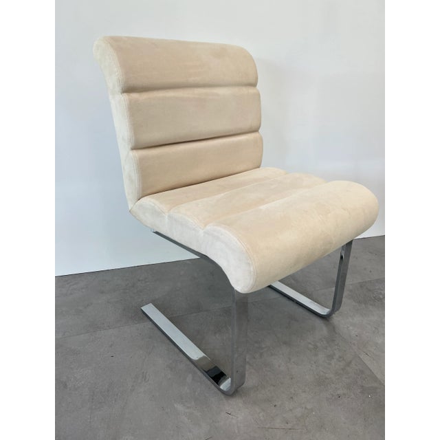 Contemporary Mariani for Pace Laguna Italian Mid-Century Chrome Cantilever Dining Chairs - Set of 4 For Sale - Image 3 of 11