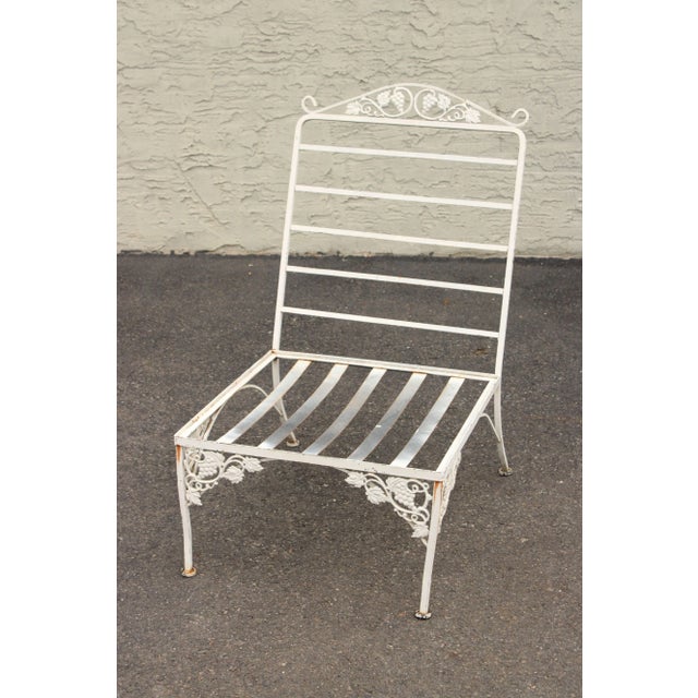 Vintage Quality Wrought Iron Three Piece Outdoor Patio Sofa For Sale - Image 12 of 12