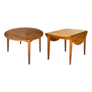 French Provincial Drop-Leaf Table of Cherrywood With Round Top For Sale