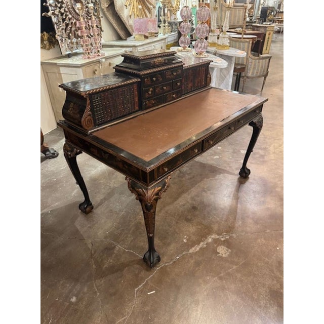 19th Century English Queen Anne Chinoiserie Bureau Flat For Sale - Image 12 of 12