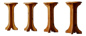Vintage Dutch Pine Bar Stools, 1970s, Set of 4