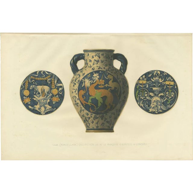 Delange, Porcelain Vase of Mr. Le Marquis Dazeglio, 1869, Paper For Sale